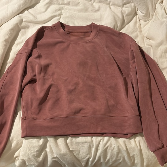 Lululemon perfectly oversized cropped crew *softstreme SPICED CHAI, size 8 - Picture 3 of 4